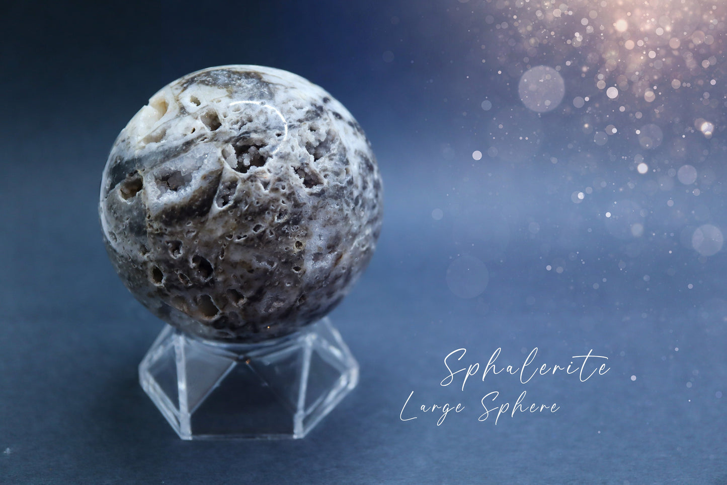 Beautiful Sphalerite Sphere, natural crystal with sparkles and druzy - for power & discernment