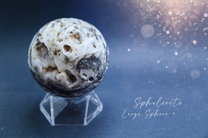 Beautiful Sphalerite Sphere, natural crystal with sparkles and druzy - for power & discernment