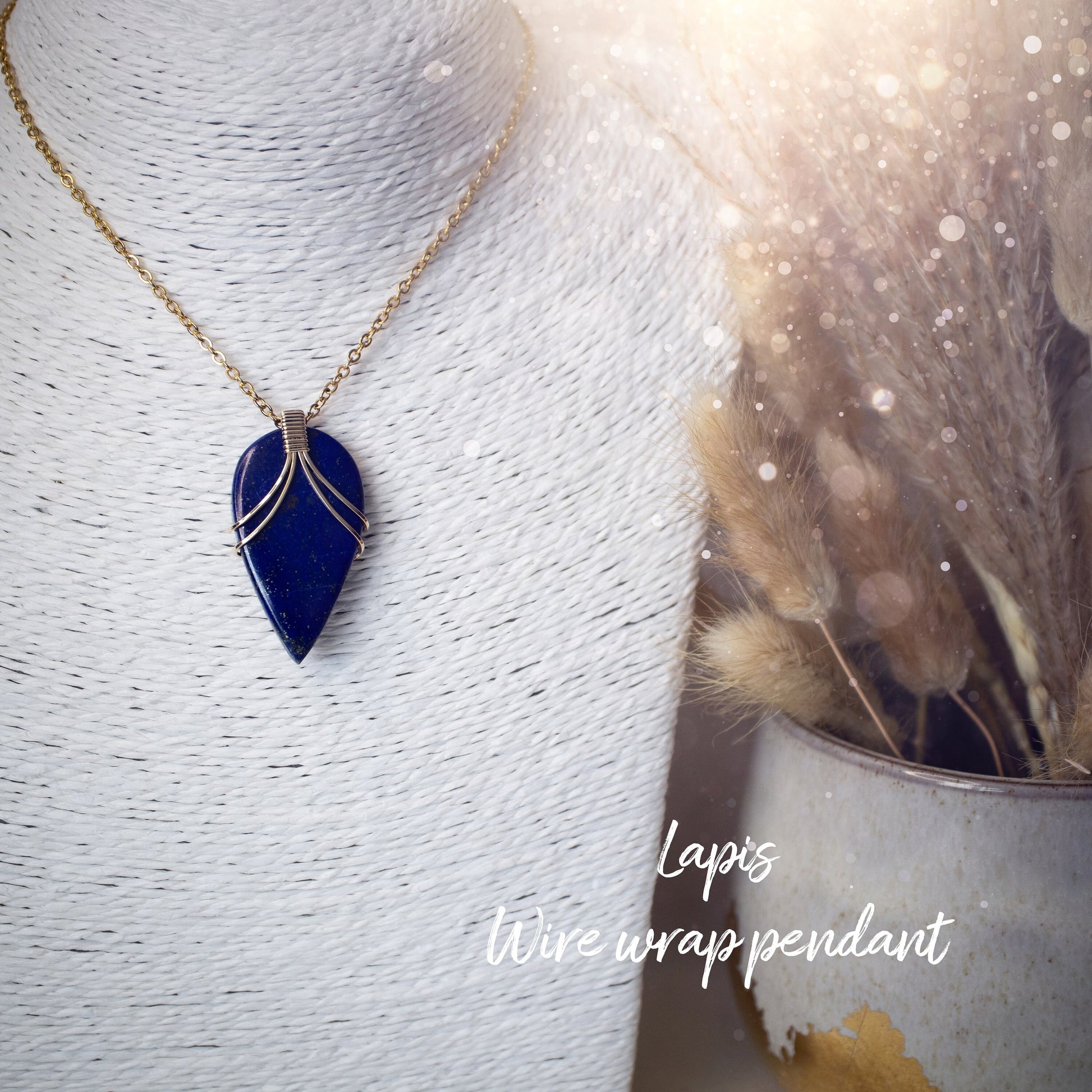 Exquisite Lapis Lazuli Pendant | Handcrafted in 14K Gold Fill Wire | One of a Kind | Unique Artisan Jewellery | Gifts for Birthday