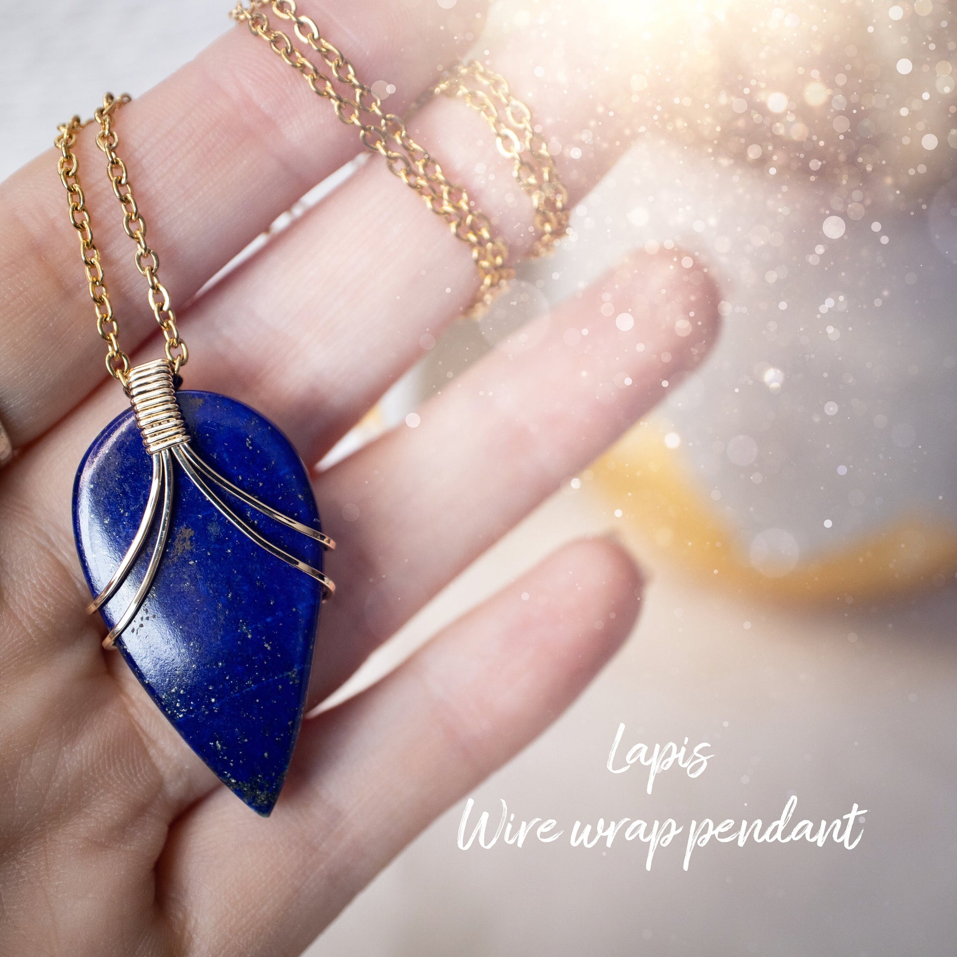 Exquisite Lapis Lazuli Pendant | Handcrafted in 14K Gold Fill Wire | One of a Kind | Unique Artisan Jewellery | Gifts for Birthday