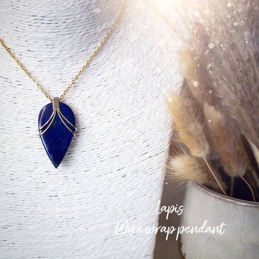 Exquisite Lapis Lazuli Pendant | Handcrafted in 14K Gold Fill Wire | One of a Kind | Unique Artisan Jewellery | Gifts for Birthday