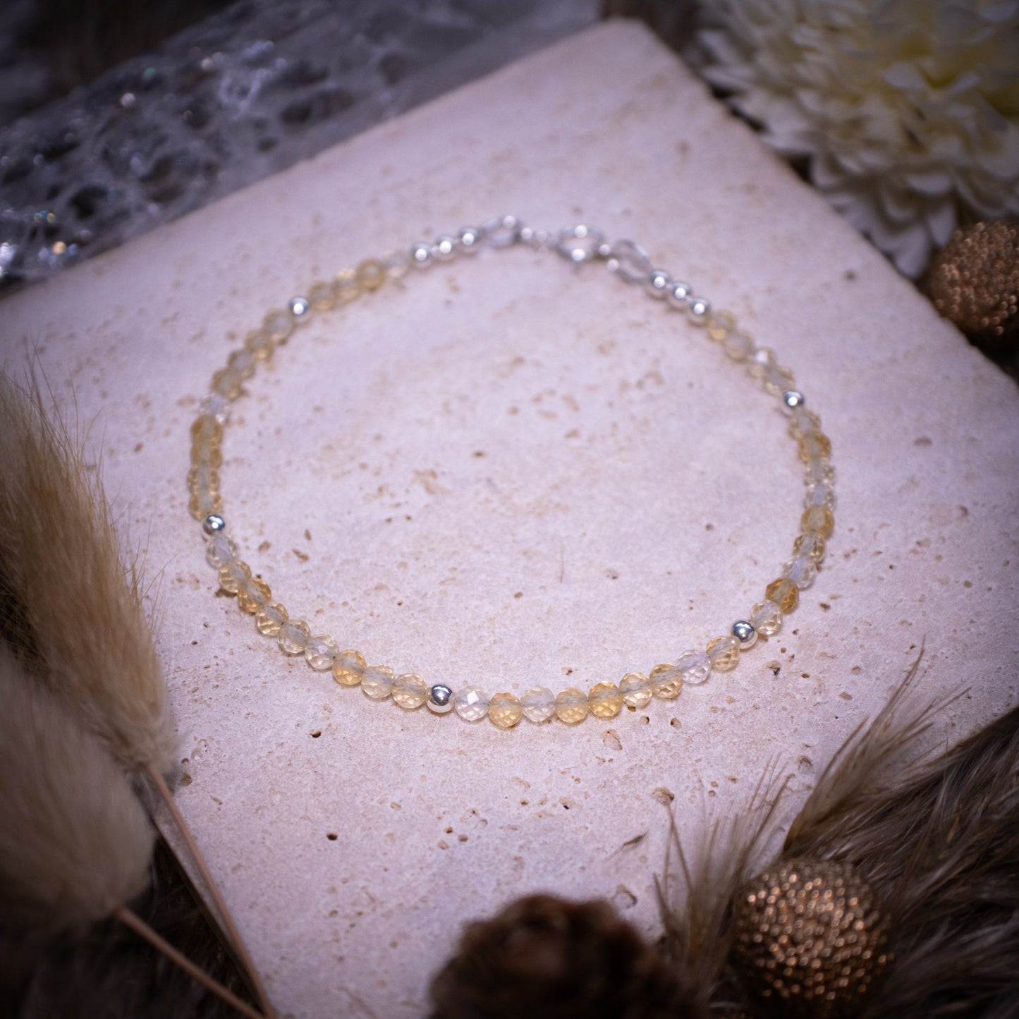 Beautiful and handmade, natural citrine beaded stacking bracelet. This little beauty has natural citrine crystal beads which are 3mm in size. With a choice of findings of sterling silver, gold filled, rose gold filled and silver plated, ideal gift.