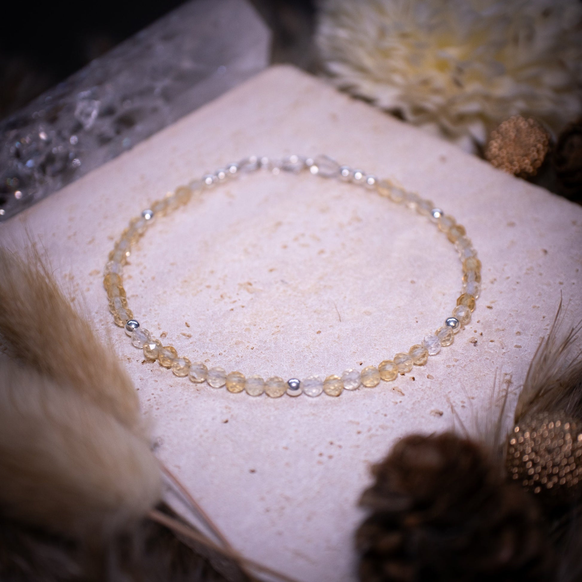 Beautiful and handmade, natural citrine beaded stacking bracelet. This little beauty has natural citrine crystal beads which are 3mm in size. With a choice of findings of sterling silver, gold filled, rose gold filled and silver plated, ideal gift.