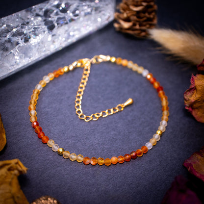 Bold and stunning, Carnelian stacking Bracelet. This bracelet has been made using the finest opals which are full of beautiful colours and sparkles. Strung on durable yet flexible 49 strand beading wire which gives a beautiful drape on the wrist.