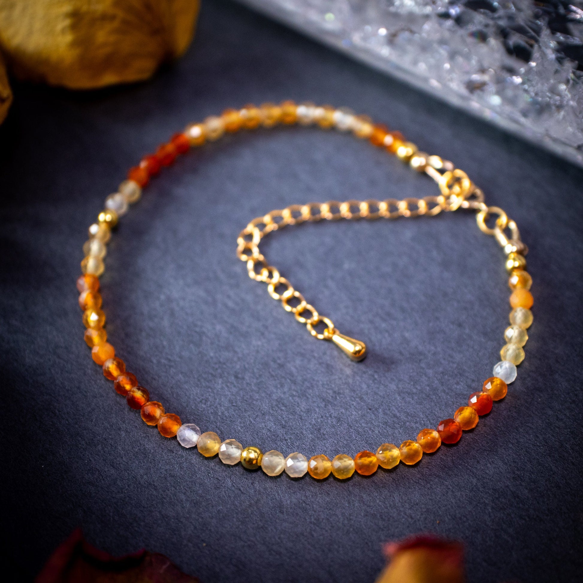 Bold and stunning, Carnelian stacking Bracelet. This bracelet has been made using the finest opals which are full of beautiful colours and sparkles. Strung on durable yet flexible 49 strand beading wire which gives a beautiful drape on the wrist.