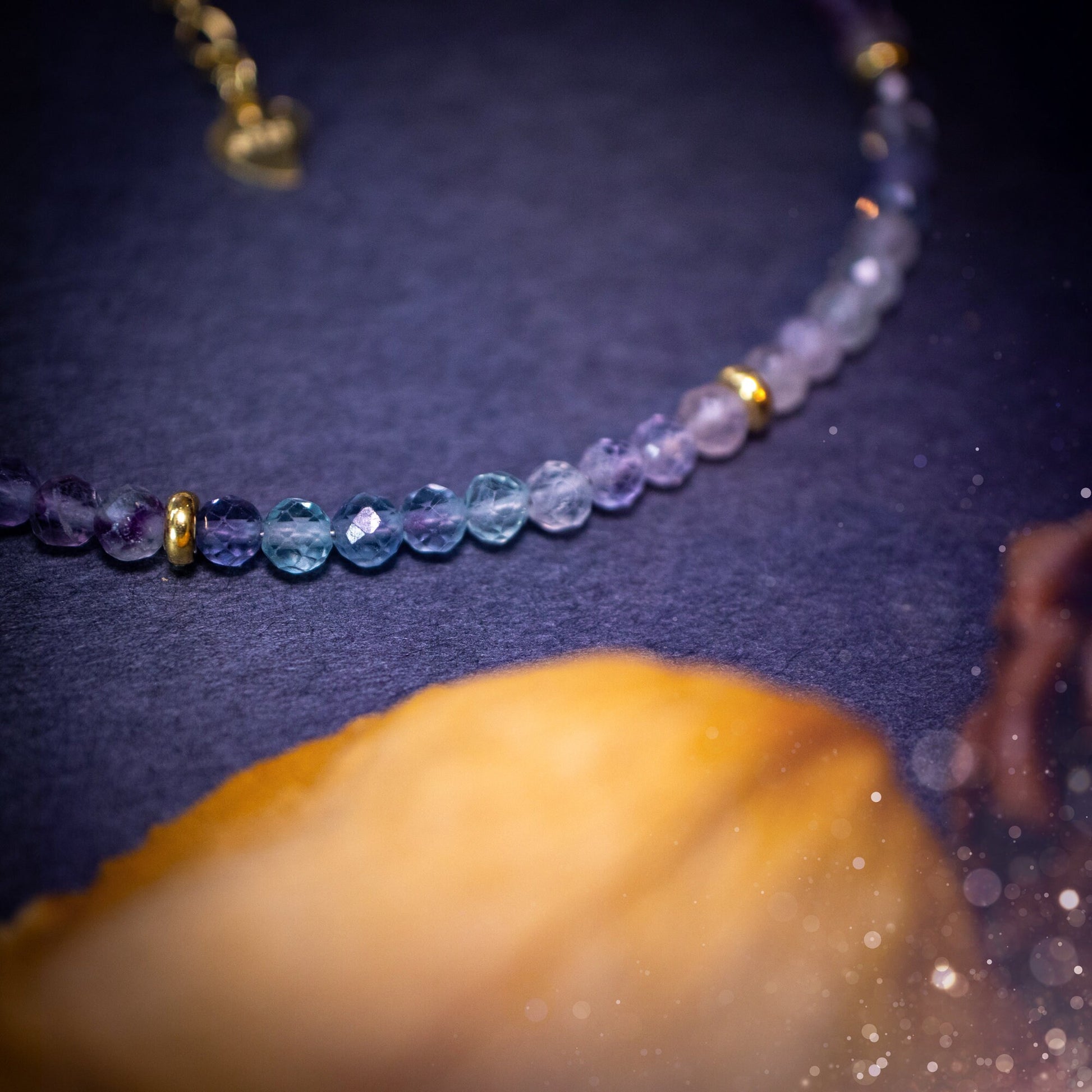 Stunning and natural, 3mm beaded fluorite crystal stacking bracelet. This bracelet is made using high quality fluorite beads which are faceted for extra sparkle. Strung on 49 strand beading wire for the perfect drape. Ideal gift for her.