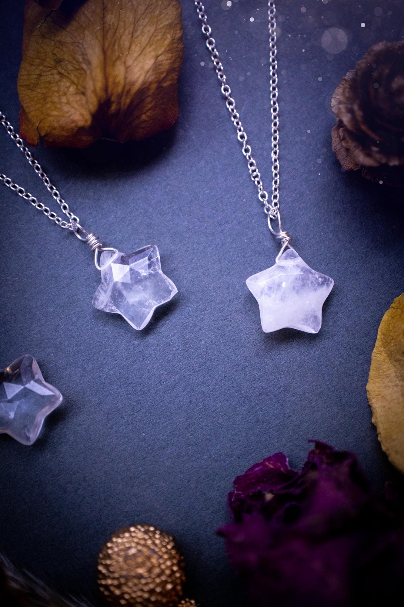 Beautiful and natural, handmade crystal quartz star pendant necklace. This dainty little necklace features a gorgeous crystal quartz star that comes on a sterling silver cable chain. Ideal for little gifts to friends and family, or crystal lovers.