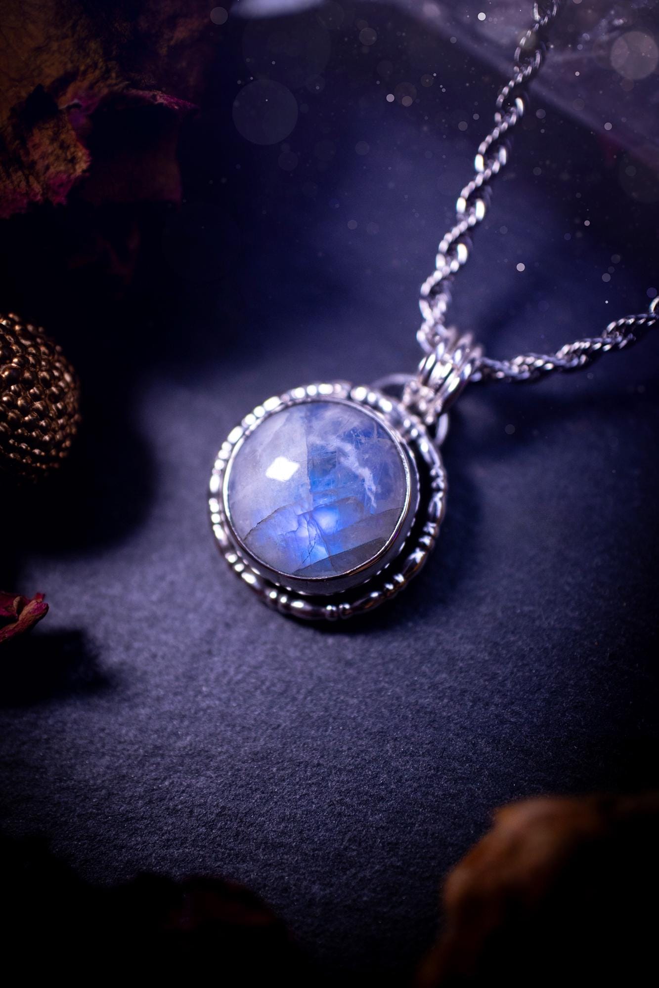 Handcrafted and unique, sterling silver, rainbow moonstone crystal pendant necklace. This necklace has been made using a beautiful flashy moonstone, with a minimal dainty design using recycled sterling silver. Ideal gift for crystal lovers. Gothic