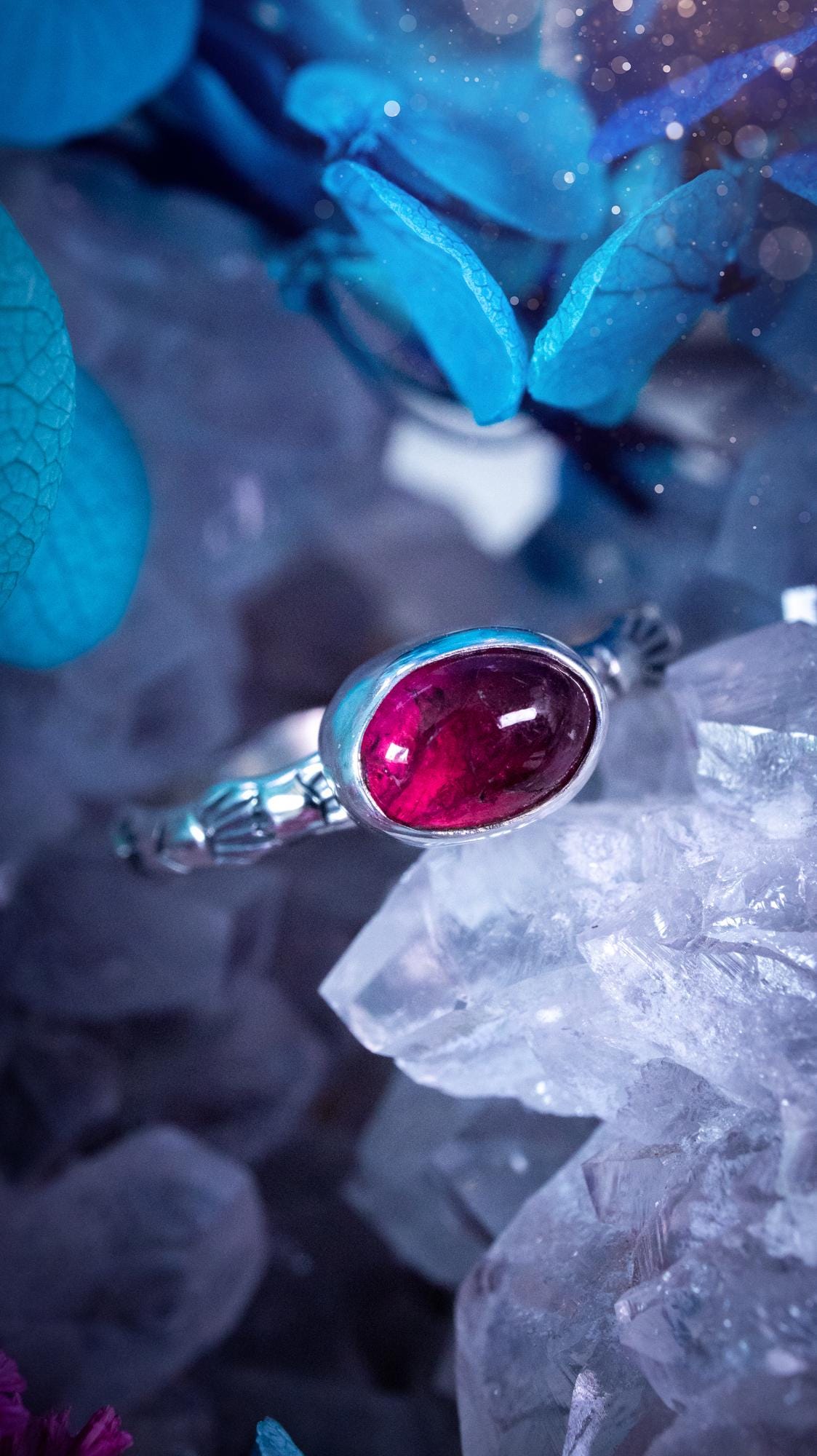 Dainty pink tourmaline stacker ring with a small gemmy natural pink tourmaline gemstone set on a patterned sterling silver band. Handmade with care, this delicate stacking ring features a subtle textured design, perfect for everyday wear or layering with other rings. Feminine and elegant, this minimalist gemstone ring makes a beautiful October birthstone gift or a meaningful addition to any jewellery collection, ideal for lovers of dainty, handmade silver jewellery.