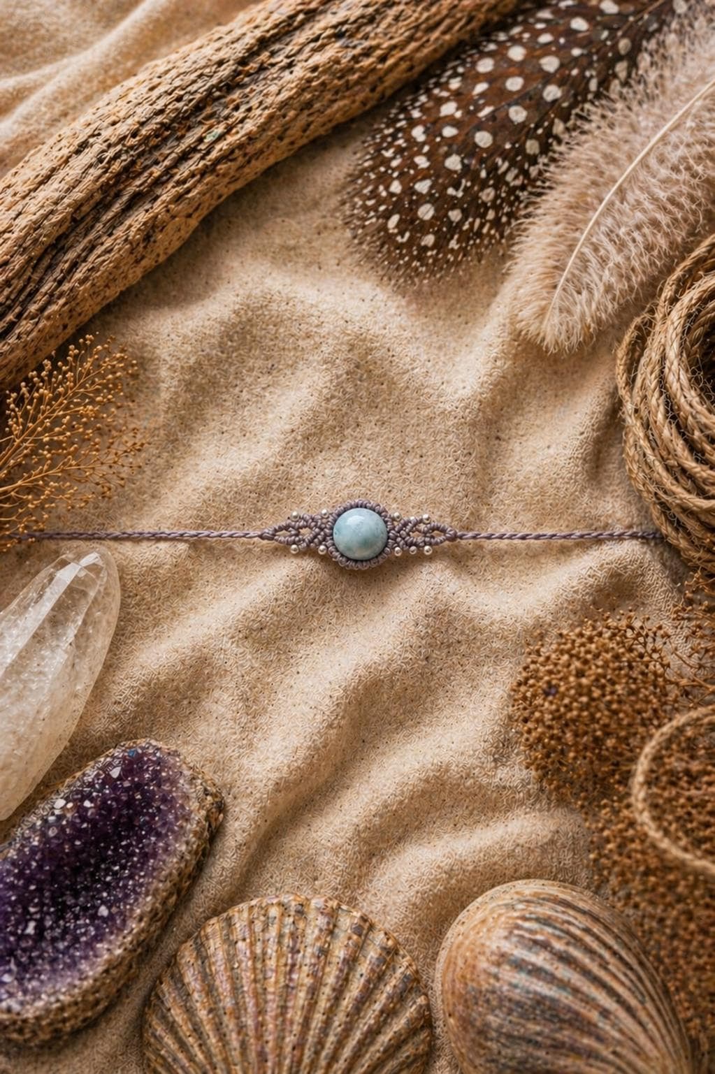 Create something truly personal with this beautifully handcrafted crystal macrame bracelet. Each piece is made to order, allowing you to choose the crystal that resonates most with you—whether you're drawn to its energy, meaning, or simply its natural beauty. Carefully hand-knotted using durable, high-quality linhastia waxed cord, this bracelet is designed to be both stylish and long-lasting. The sliding knot ensures a comfortable fit for all wrist sizes, making it perfect for everyday wear.