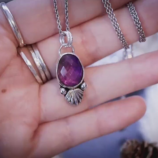 Handmade Amethyst sterling silver pendant - Ideal gift for her, crystal gifts