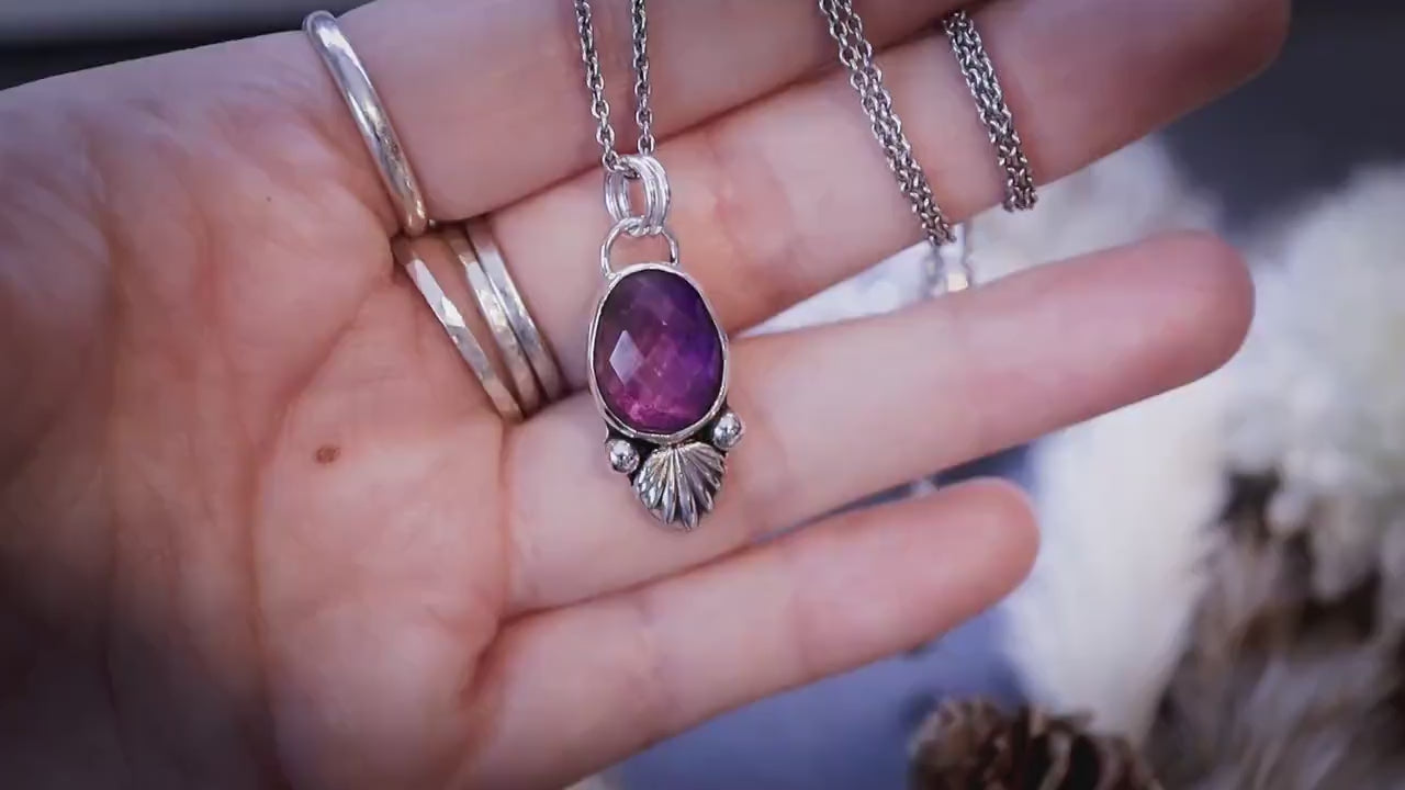 Handmade Amethyst sterling silver pendant - Ideal gift for her, crystal gifts