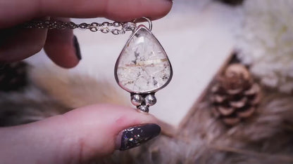 Golden rutilated quartz, sterling silver pendant - Ideal gift for crystal lovers