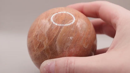 Flashy Peach Moonstone Sphere, 489 g, Fertility and Emotional Support