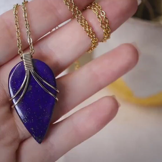 Exquisite Lapis Lazuli Pendant | Handcrafted in 14K Gold Fill Wire | One of a Kind | Unique Artisan Jewellery | Gifts for Birthday