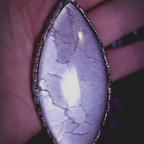 Handmade and bespoke, flashy grey moonstone, soft soldered pendant necklace - crystal jewellery gifts for her