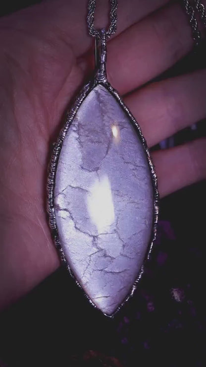 Handmade and bespoke, flashy grey moonstone, soft soldered pendant necklace - crystal jewellery gifts for her