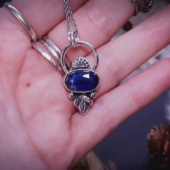 Handmade, Deep Blue, Kyanite sterling silver pendant - Crystal Gifts