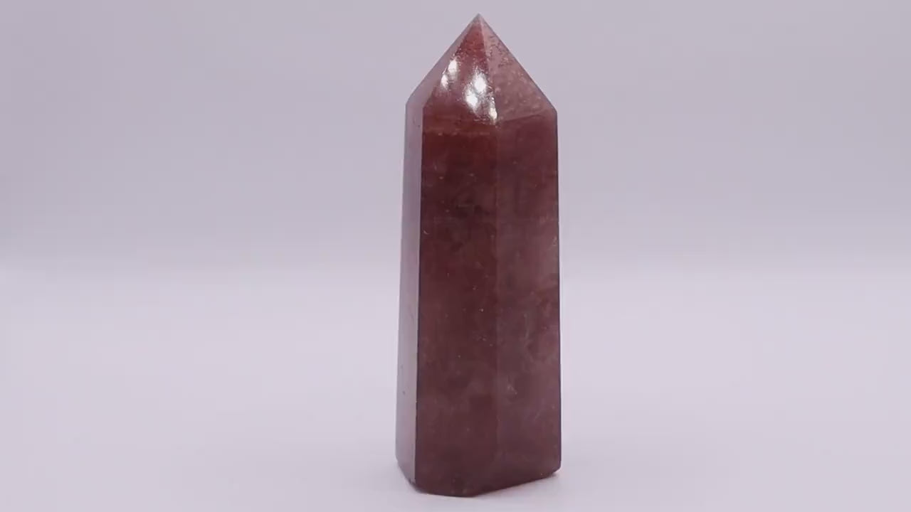 Red Aventurine / Strawberry Quartz Crystal Tower - For perseverance & vitality