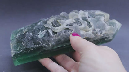 Large Green Fluorite Slab - Crystal Freeform - Crystal Decor - for clarity & structure