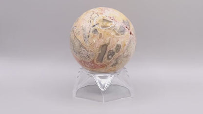 Beautiful, Natural Crazy Lace Agate Large Sphere - Crystal Carving For optimism & calmness